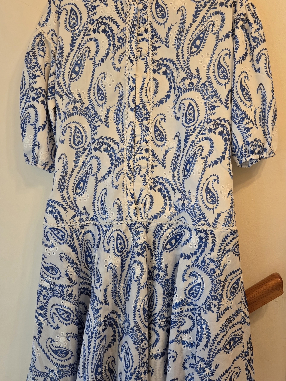 Mallory & Merlot, sz 18. Blue Paisley Print Women’s Dress - White & Blue NWT